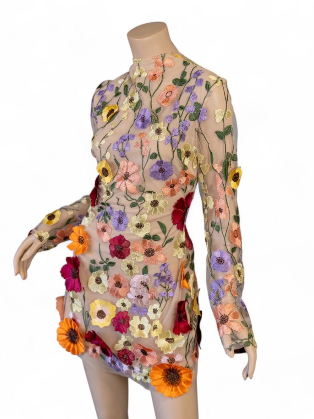 Floral Fantasy Mini Dress w/Open Back * Large - Picture 7 of 16
